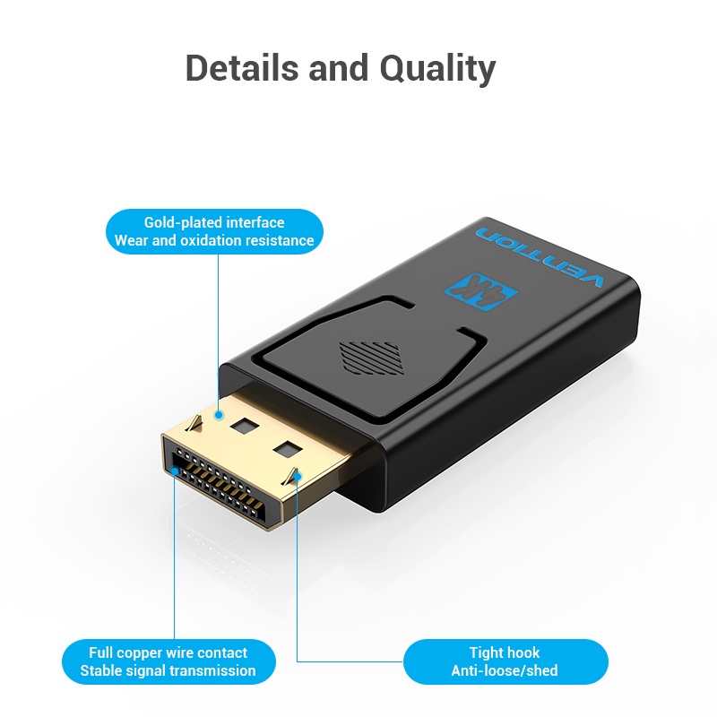 Converter DisplayPort DP Male to HDMI Female Vention Windows Adapter Laptop HBM