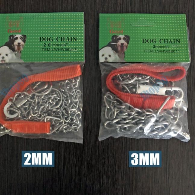 (HARGA GROSIR) Rantai Kalung Anjing Besi Stainless Tali Tuntun Dog Chain Leash - Kecil 2mm Promo.,.,