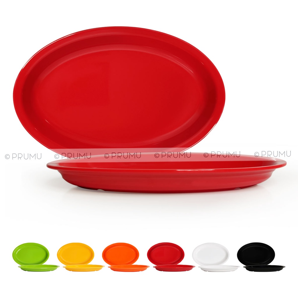 Piring Oval Melamin 8 inch - Piring Saji Melamine - Piring Lodor - Piring Cekung Kecil - po1614