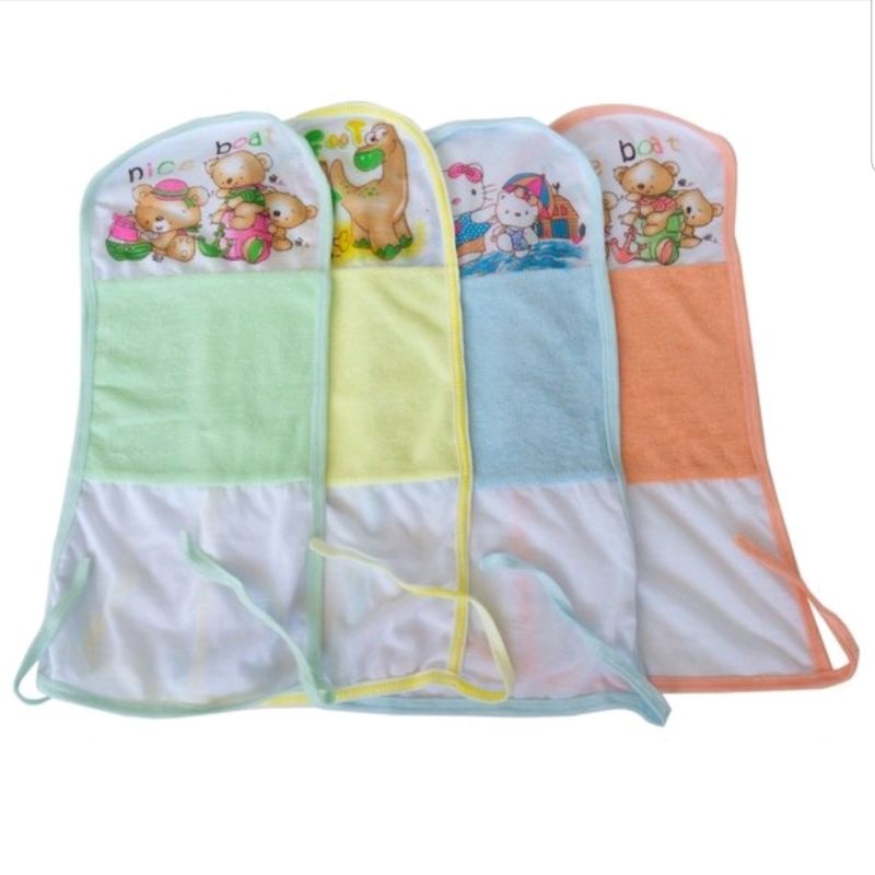 Popok Tali Bayi Handuk isi 1 Lusin Bahan kombinasi handuk &amp; kain / Popok Handuk Bayi putih Sablon - Print