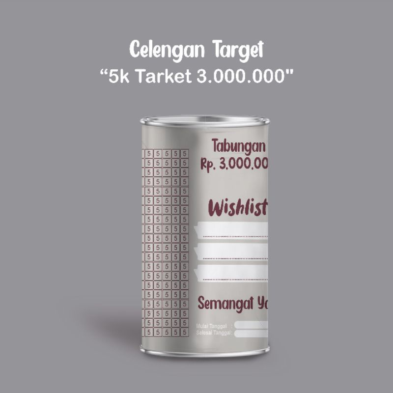 CELENGAN TARGET MURAH CELENGAN VIRAL CELENGAN TIKTOK TABUNGAN BUKA TUTUP ( MEDIUM 5 RIBU TARGET 3 JU