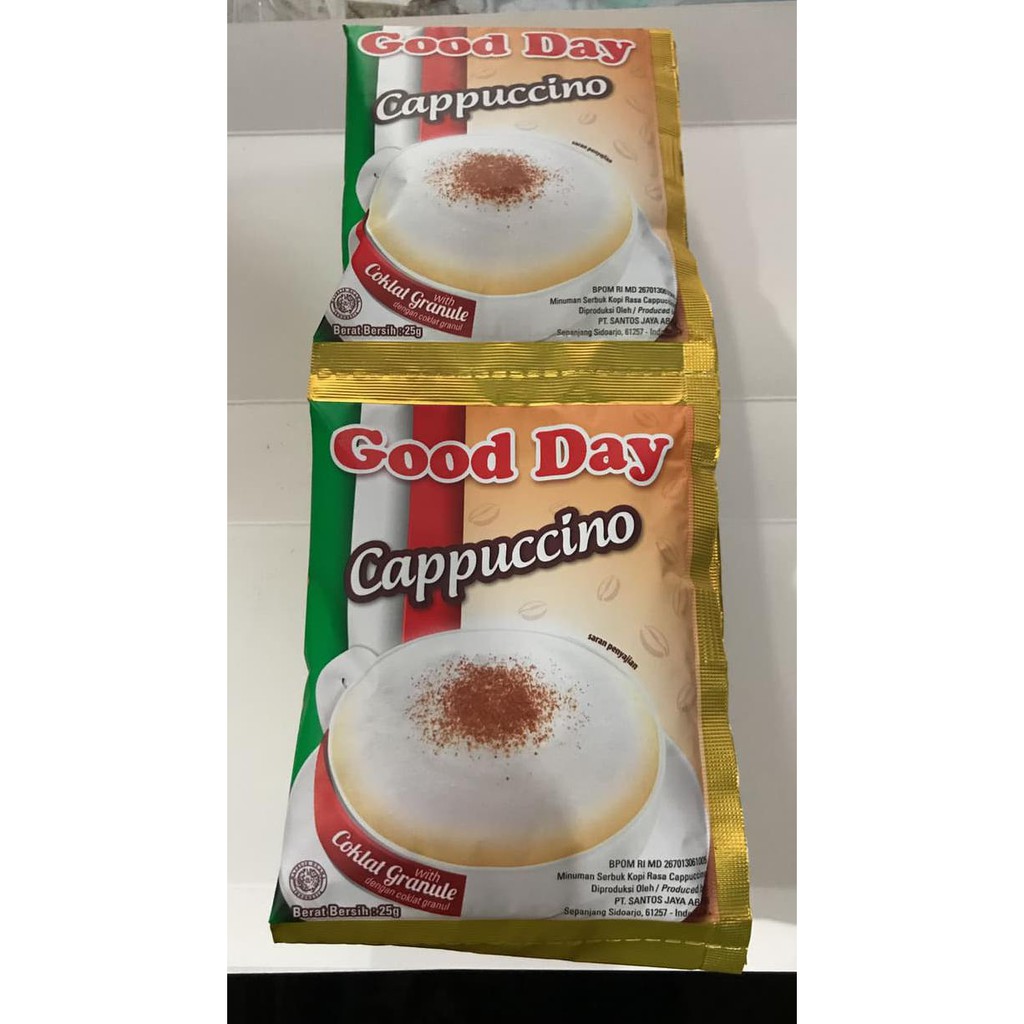 

Apoj0S Good Day Cappuccino 1 Renceng / 10 Sachet / Sashet / Pcs / Goodday