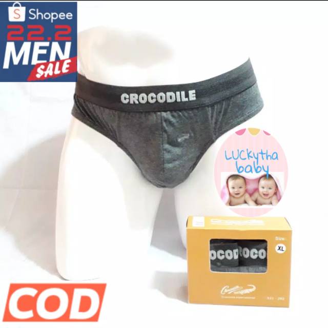 (2pcs) cd crocodile /cd pria / underwear crodile Coklat / celana dalam laki-laki /crocodile coklat