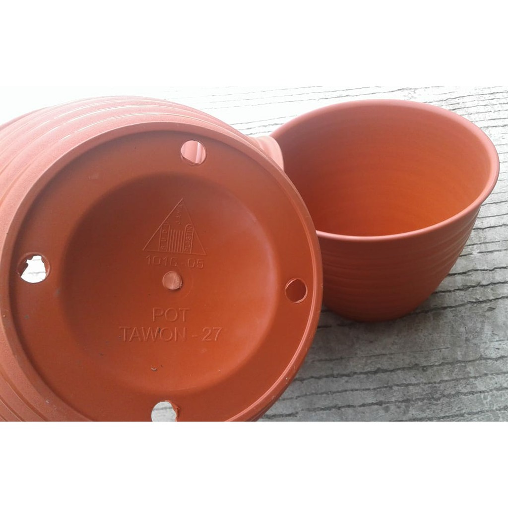 Ori Bjp Pot Tawon 27 Cm Merah Bata Tawon Pot 28 Plastik 27cm Vas Pot Bunga