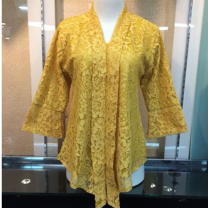 Kebaya Modern Kutubaru Floy Brukat Atasan Kebaya Brokat Aneka Warna-ATASAN GOLD