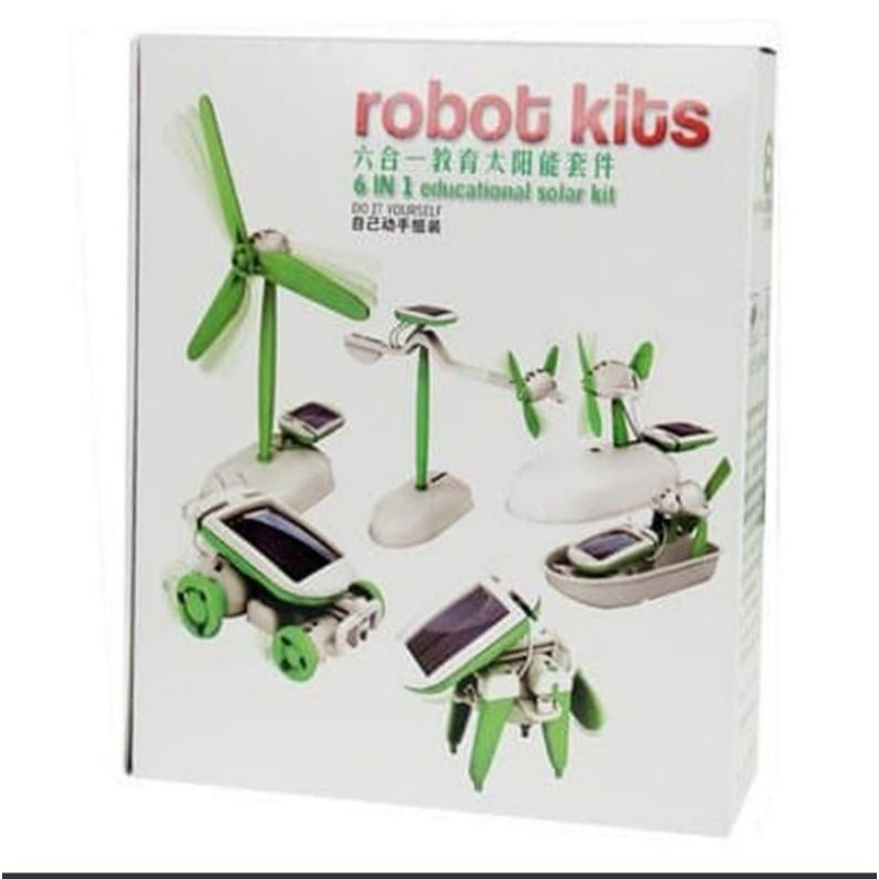 ROBOT SOLAR 6 IN 1 MAINAN EDUKASI MERAKIT ANAK SOLAR ROBOT