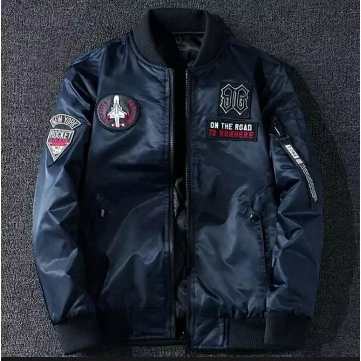 Jaket bomber pria  -  jaket on the road  - jaket bomber korea - jaket parasut pria