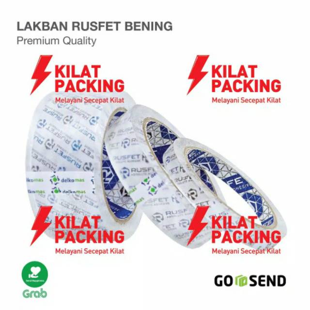 Lakban bening 90 year 48mm x 2 inc rusfet bening