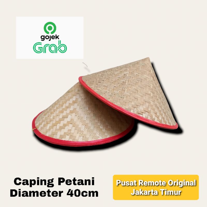 CAPING BAMBU VIETNAM TOPI PETANI LUKIS DEWASA 40cm