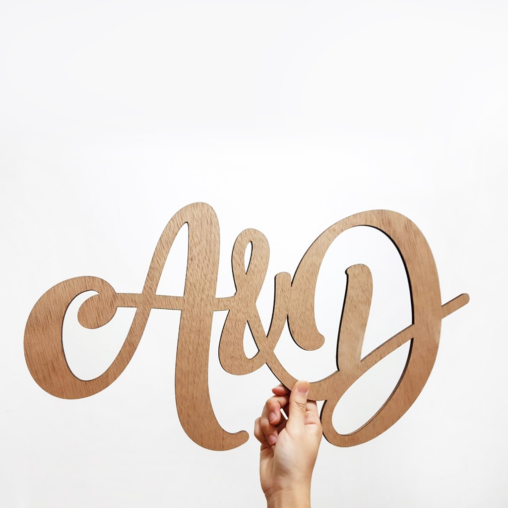 Wooden Initial / Huruf Kayu / Hiasan Backdrop Lamaran / Dekorasi Backdrop