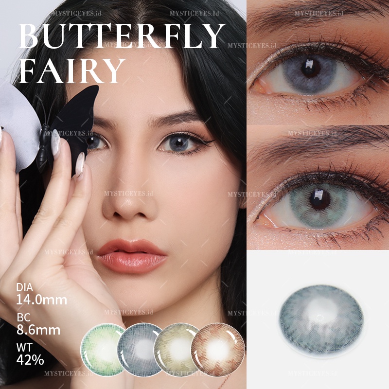 [✅COD] MYSTICEYES SOFTLENS BUTTERFLY FAIRY LENSA KONTAK NORMAL 14.0 MM