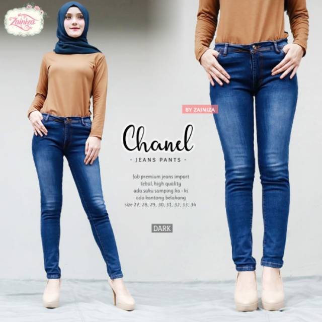 CELANA JEANS WANITA / CELANA PANJANG WANITA / CELANA WANITA DEWASA / CHANEL JEANS PANTS
