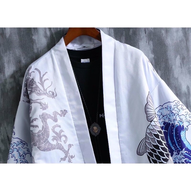 RE02 KIMONO CARDINGAN HAORI PRIA WANITA JEPANG LOOSE YUTAKA SUMMER OMBAK COSPLAY M-3XL