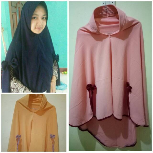 Kode 29 khimar pet antem jumbo polos pita/khimar pet antem jumbo belah pita/khimar pet antem pita