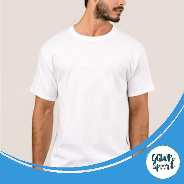 KAOS POLOS LENGAN PENDEK PRIA COWOK LAKI LAKI PUTIH KATUN COMBED 30S GARANSI KUALITAS TERBAIK