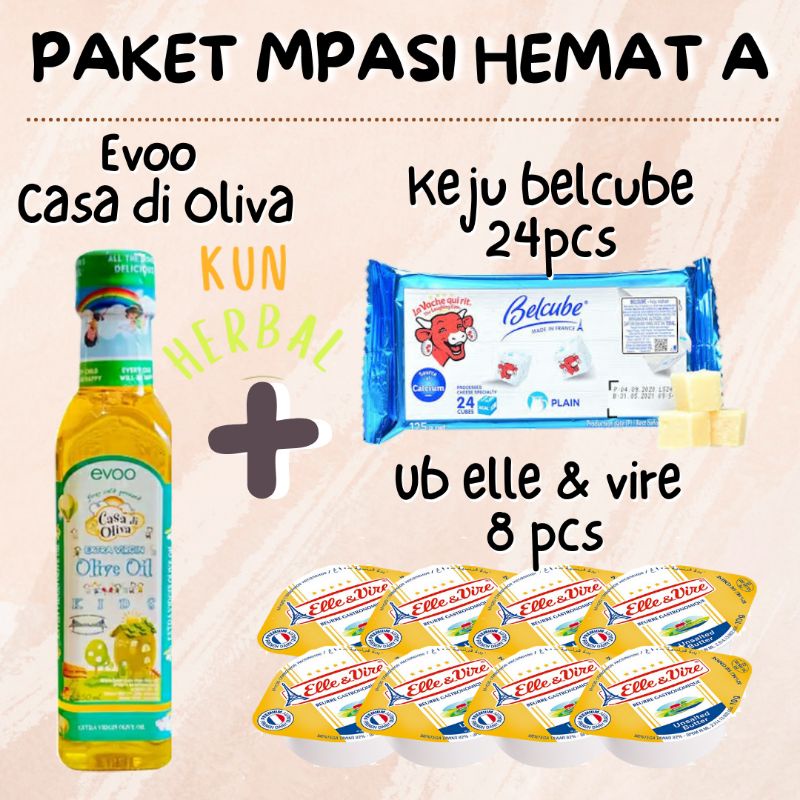 PAKET MPASI MURAH HEMAT LENGKAP EVOO CANOLA KEJU BELCUBE UB ELLE VIRE ANCHOR