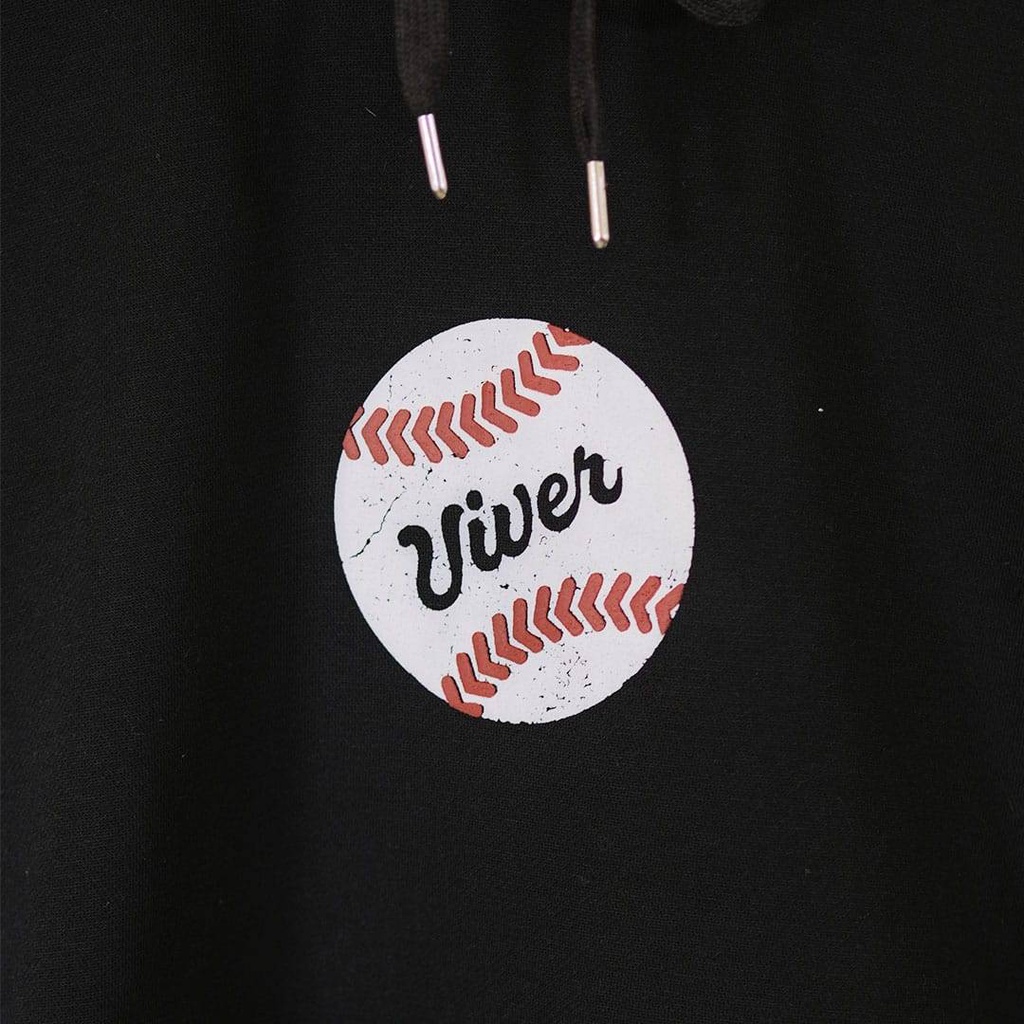 Sweater Hoodie Pria  Distro Premium OriginalHudie pria Gambar Bola Baseball Hitam Brand Lokal Bandung VIVER CONCEPT