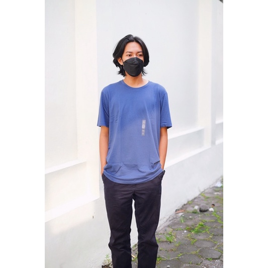 UNIQLO SUPIMA TEES COTTON CREWNECK / BLUE