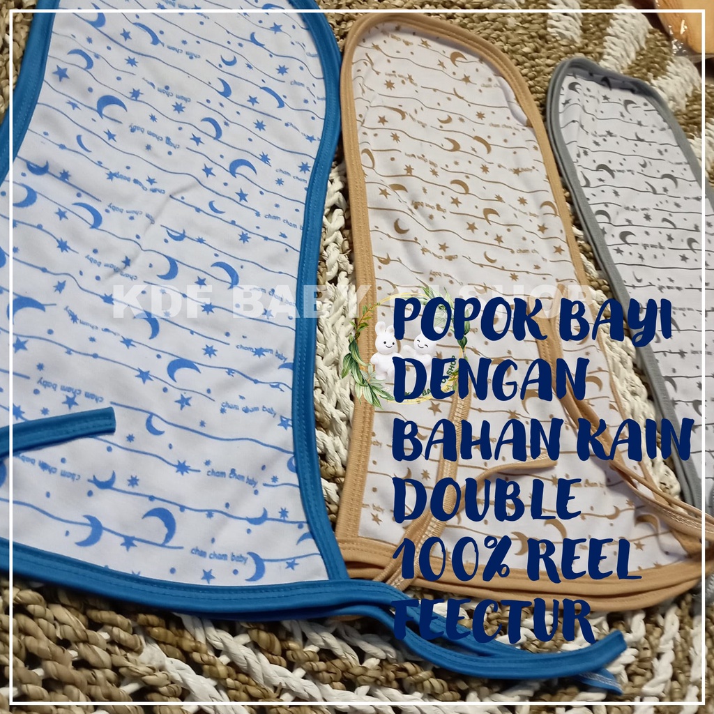 12 PCS POPOK BAYI BARU LAHIR,POPOK TALI SABLON FOOL FRIN,POPOK KAIN DOUBLE POPOK BABY NEWBOARN