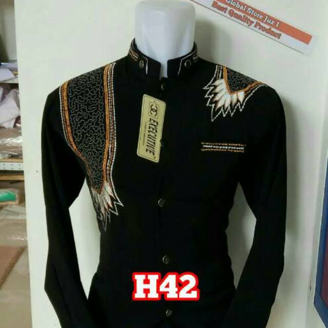 Jasko Hitam Bordir Jas Koko Bahan Hightwis Tebal dan Lembut Size S M L XL XXL
