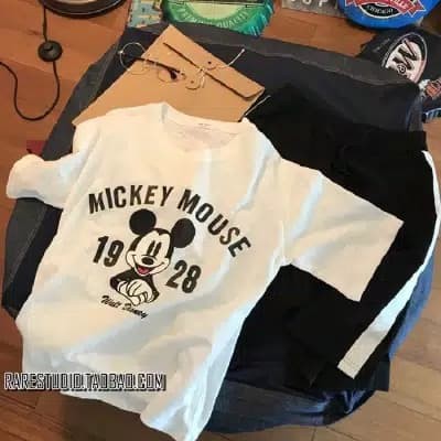 TBI Kaos Oversized Mickey Mouse 1928 Oversized T-Shirt Lisa Blackpink Kpop Korea Kaos BTS