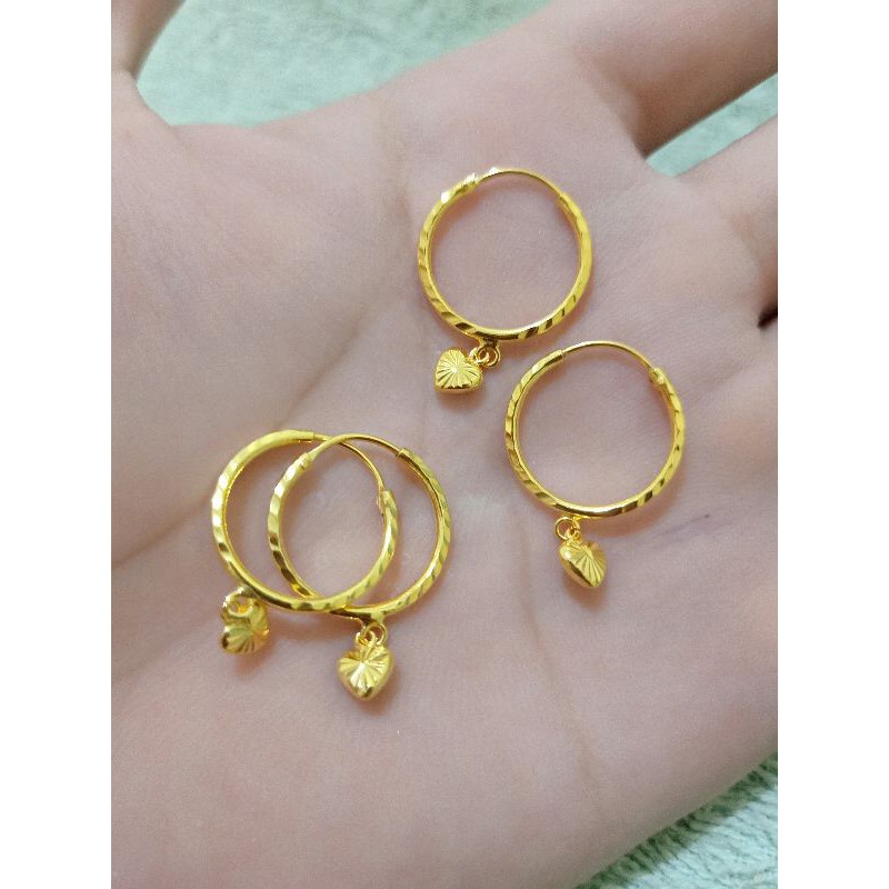 ANTING BULAT PERAK 925 LAPIS MAS 24K