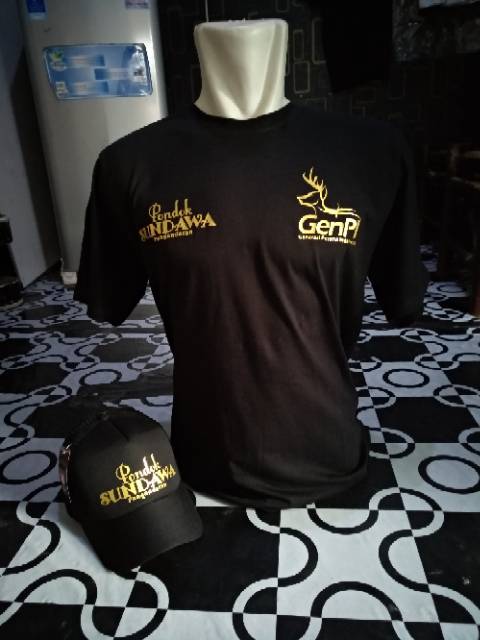 Paketan kaos dan topi design sendiri,custom text