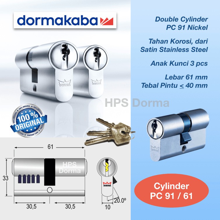 Jual Dorma Double Cylinder PC 92/71 Shopee Indonesia