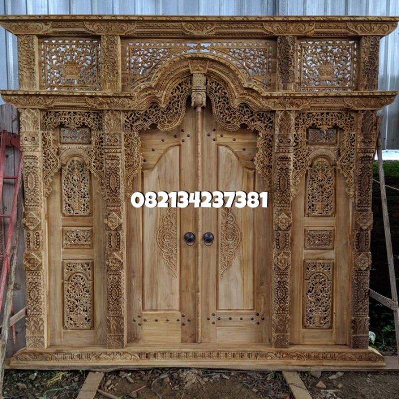 Ready Pintu Gebyok Ukir Jati Asli Jepara 3 Meter | Gebyok Ukir Jepara | Gebyok 3 Mater | Gebyok