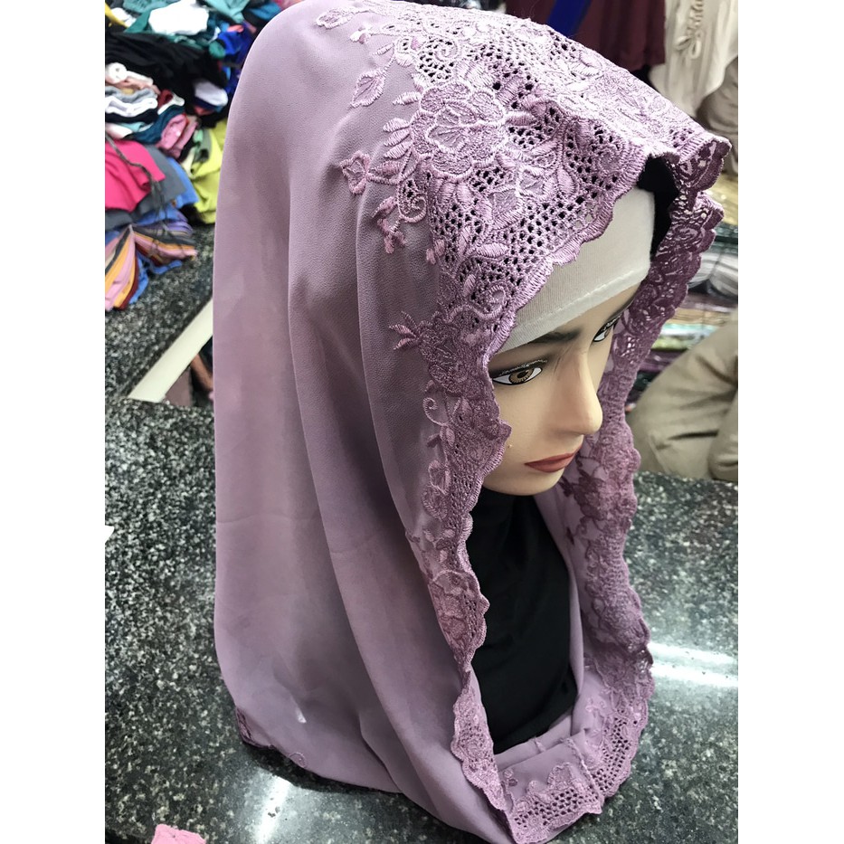 Hijab Instan Jilbab New Model Model Yeni Wahid Bahan Seruti Premium Putih Murah Muslim TBEB3346
