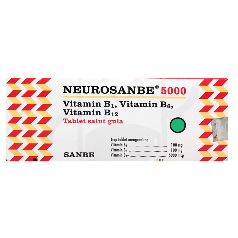 Jual Neurosanbe 5000 (Vitamin B1, B6, B12) Box Isi 100 Tablets Shopee