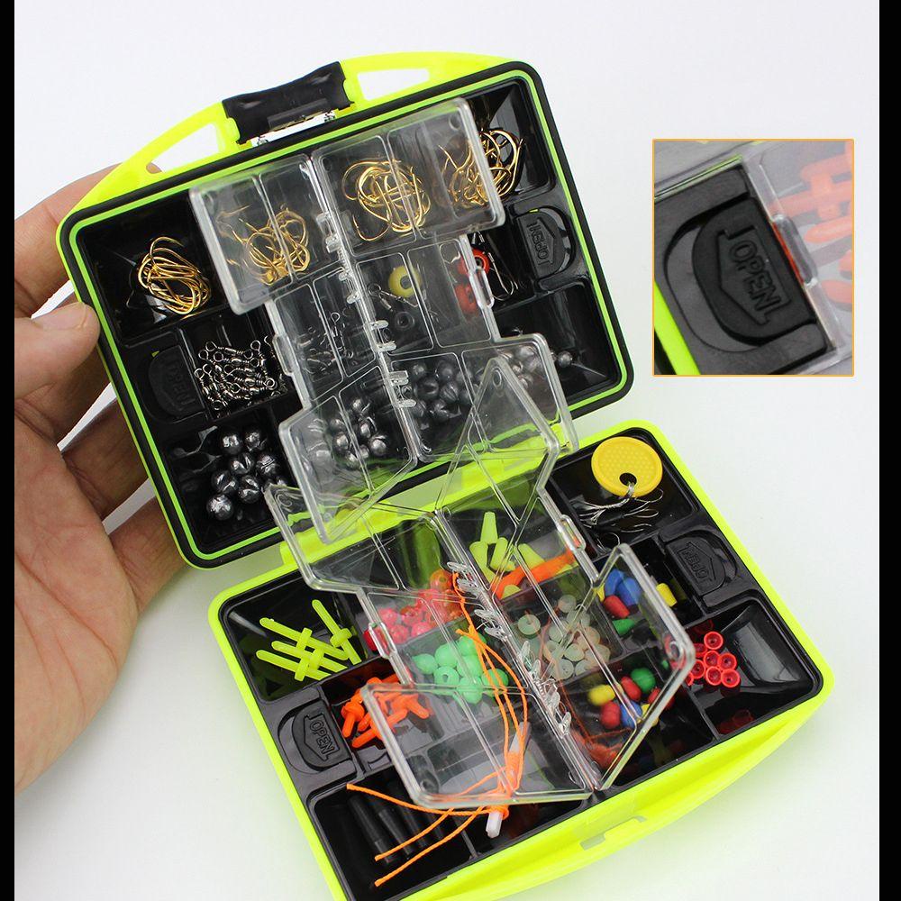 TOP 184pcs Aksesoris Memancing Kit Tahan Lama Portable tackle box Pemberat Sinker