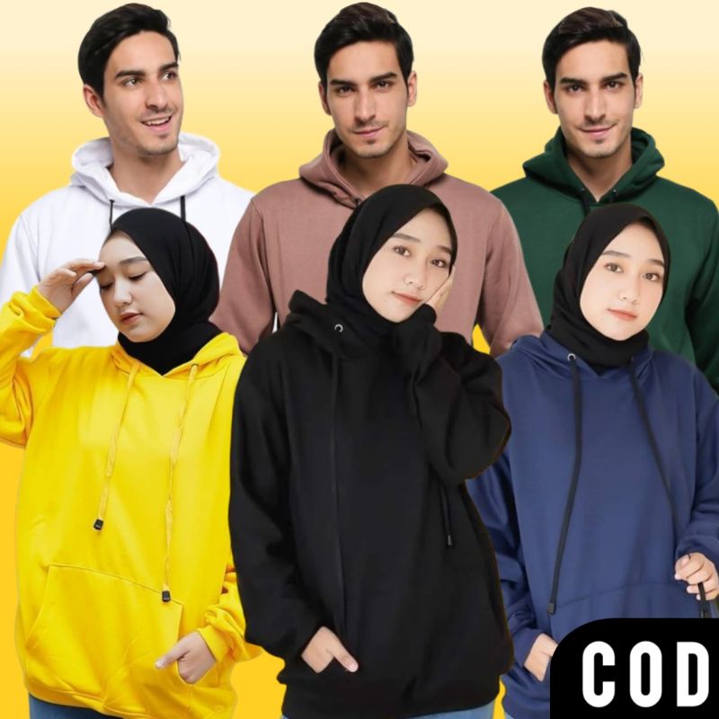 Sweater Hoodie Polos Pria Wanita Couple Oversize Premium Unisex Murah