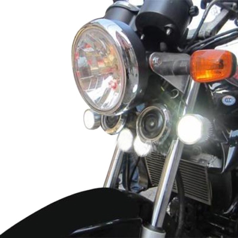 {LUCKID}4LED Motorcycle Headlight Spot Light DRL Driving Fog Lamp Waterproof 12-85V