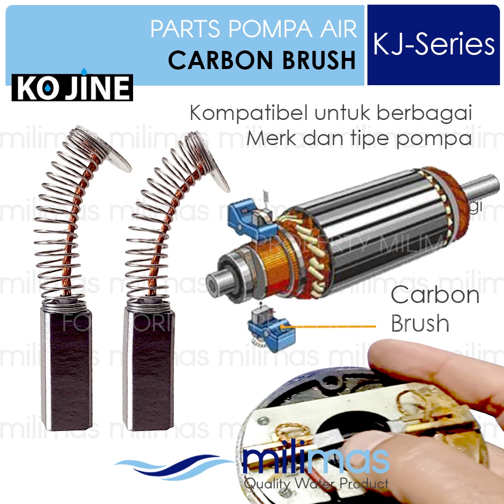 KOJINE - Carbon Brush Pompa Booster - Spare Parts Booster Pump RO