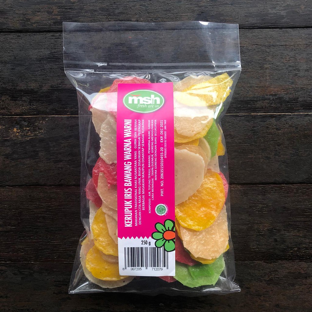 

MSH Kerupuk Iris Bawang Warna Warni 250 g