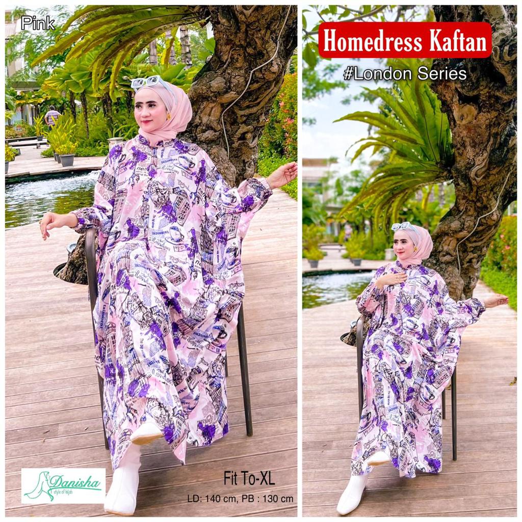 Baju Kaftan Home Dress London Series Jumbo Fit To XL Ori Danisha Hijab BY QOID
