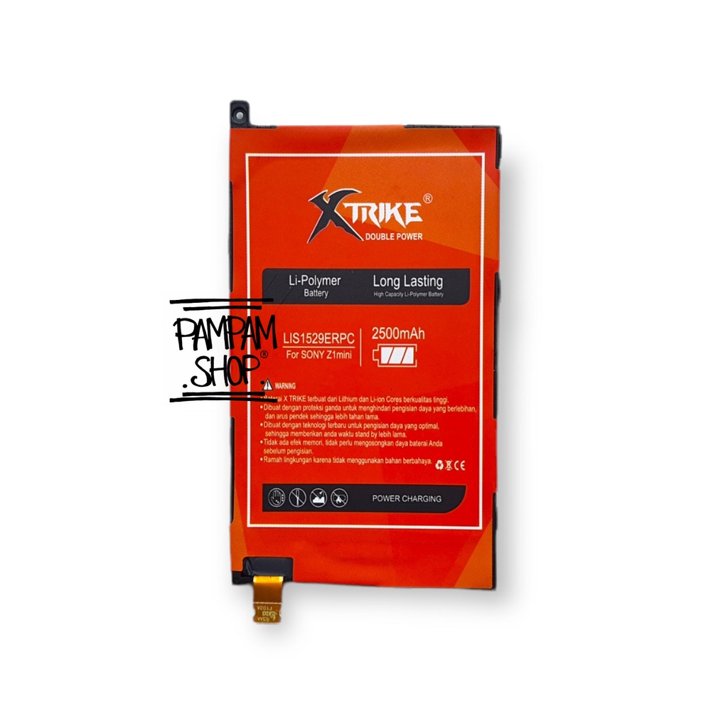 Baterai Xtrike Double Power Original Sony Xperia Z1 Mini Compact LIS1529ERPC Batre Batrai Battery HP