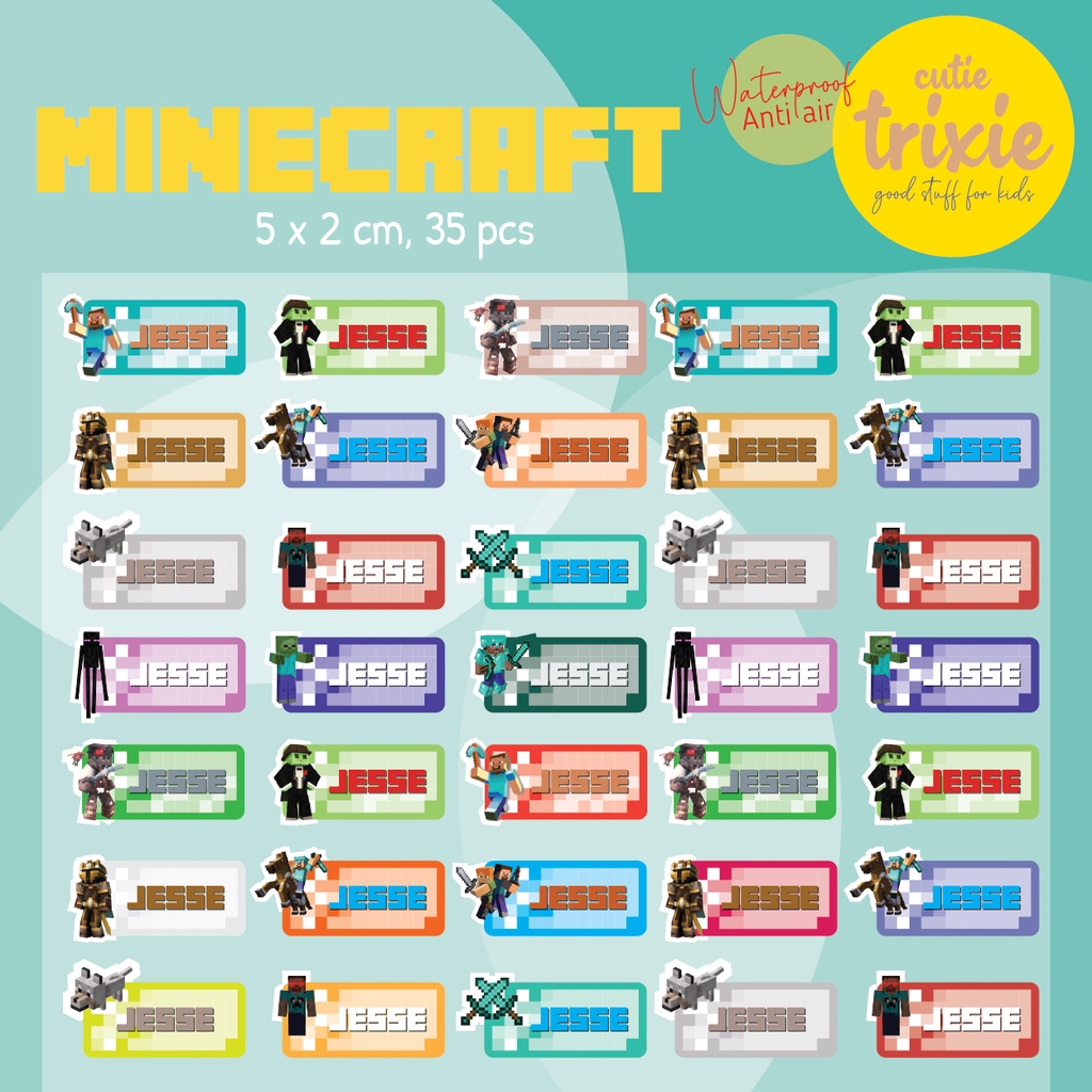 Sticker Label Nama Minecraft