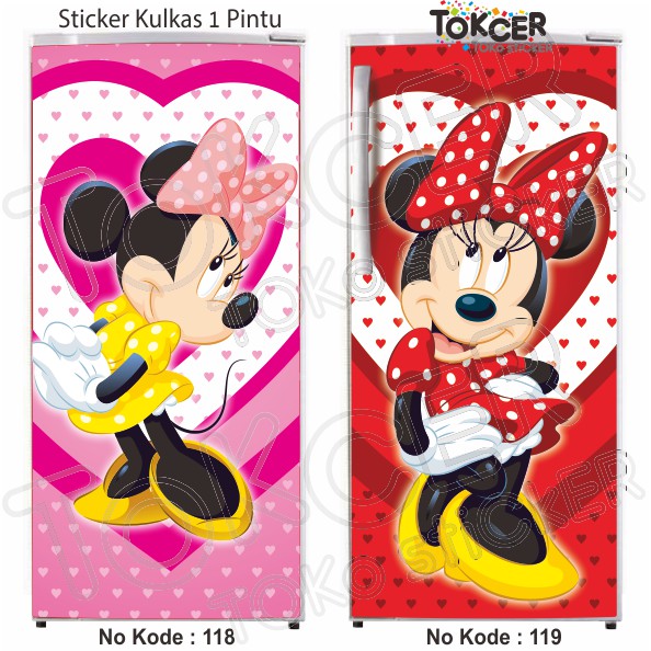 Stiker Kulkas 1 dan 2 Pintu MIKI MINIE MOUSE