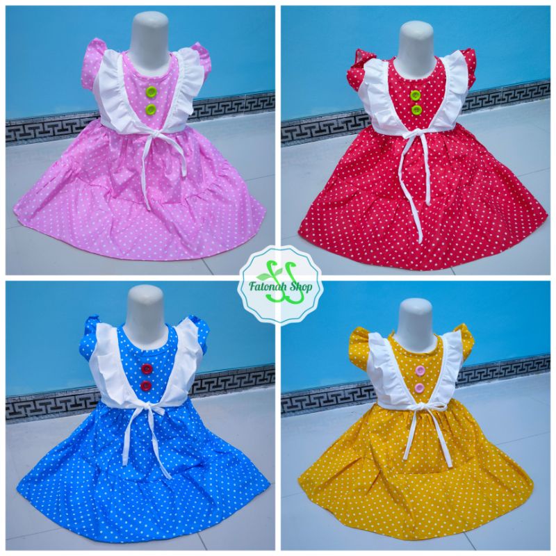 Dress Anak 1 2 tahun gaun anak cewek perempuan model rompi cantik  fatonah shop ( dress ROMPI CANTIK )