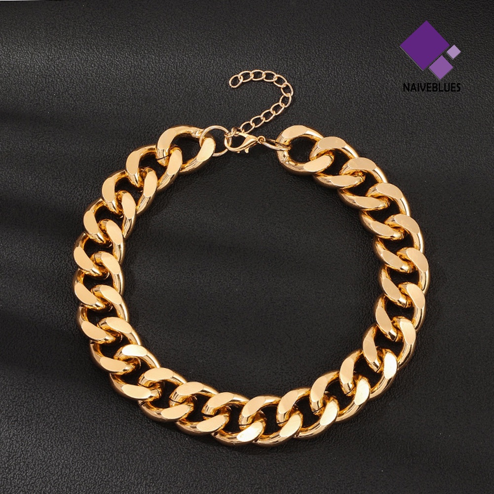 Naiveblue &gt; Kalung Rantai Tebal Gaya Hip Hop Untuk Unisex / Pria / Wanita