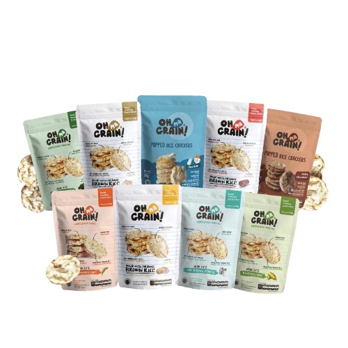 

Oh Ma Grain! SNACK DIET Keripik Beras Organik - Organic Brown Rice Crackers Snack