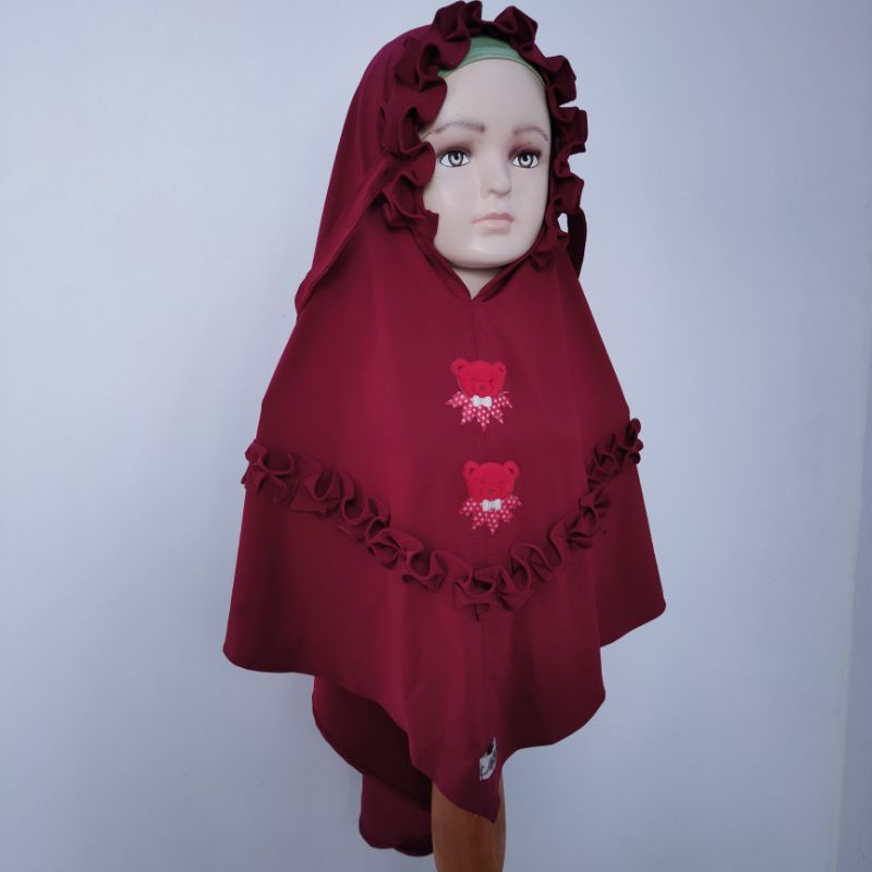 Jilbab Anak 4 5 6 7 8 9 tahun hijab rempel ruffle non pet bahan jersey instan boneka ( jilbab boneka Repo )