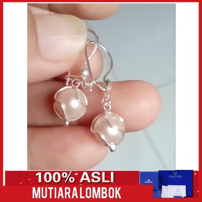 anting perak 925 anting mutiara anting wanita anting mutiara lombok anting mutiara air tawar perhias