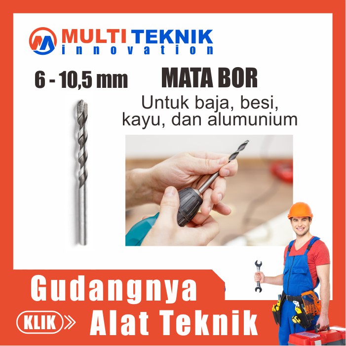 Mata Bor Set Kayu Beton Besi Baja Nachi Drill Listrik Baterai Tangan Cas Batrai Batre Obeng MT54