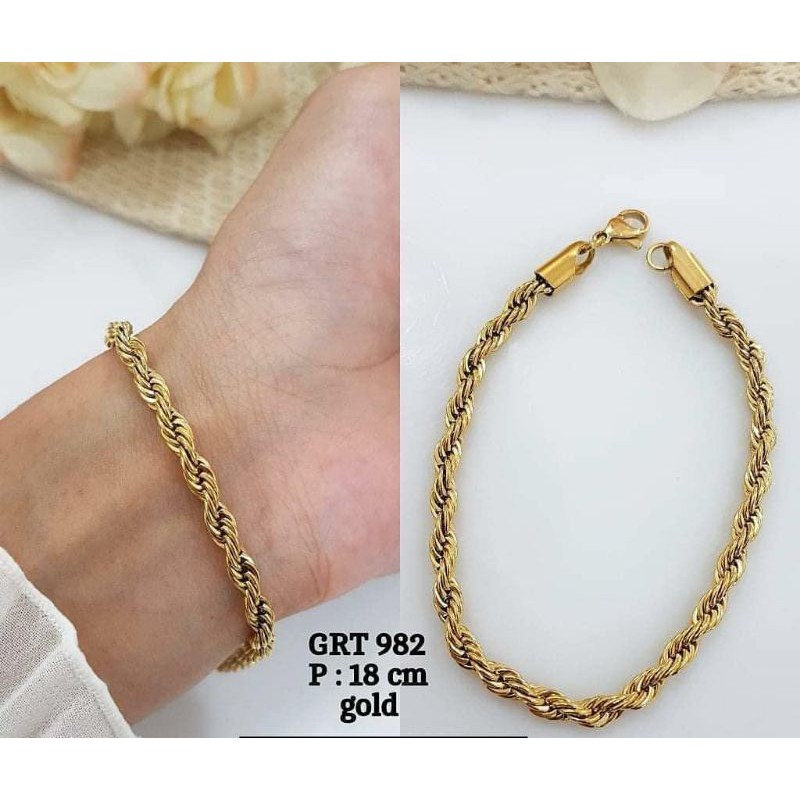 Gelang Wanita Anti Karat Dan Anti Luntur Perhiasan Pengganti Emas