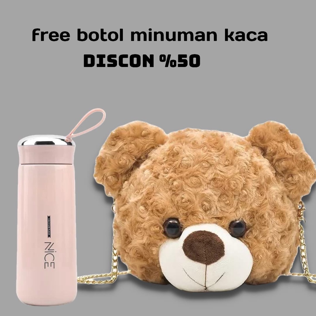 FLASE.ID OFFICIAL - Tas Wanita Diagonal Satu Bahu Senyum Beruang Mewah Lucu Kartun Anak Perempuan Fashion Baru Tas Boneka Mewah Tas Bahu Hewan Tas Tangan