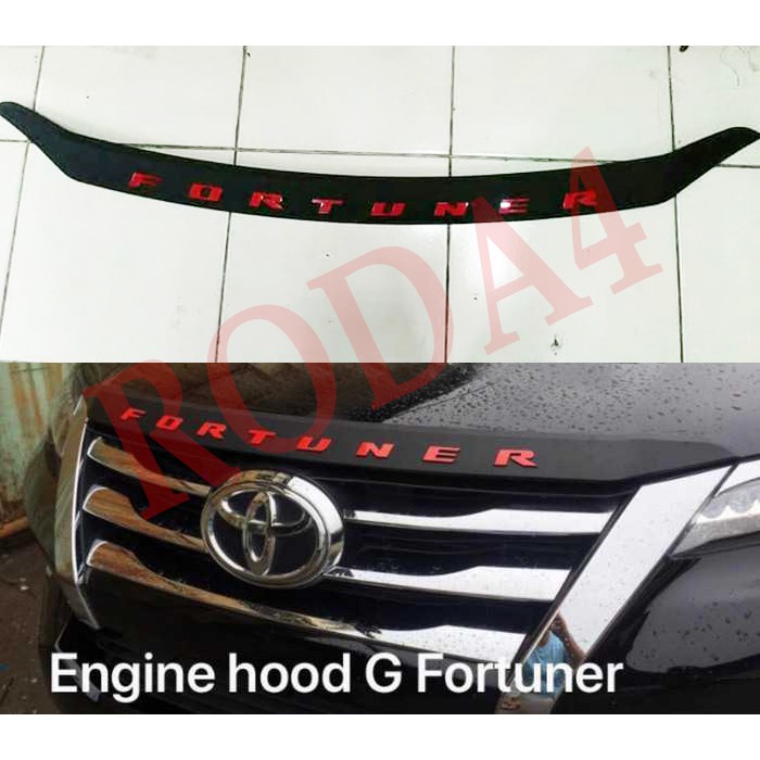 List Kap Mesin Hood Moulding All New Fortuner Hitam Doff Emboss Merah