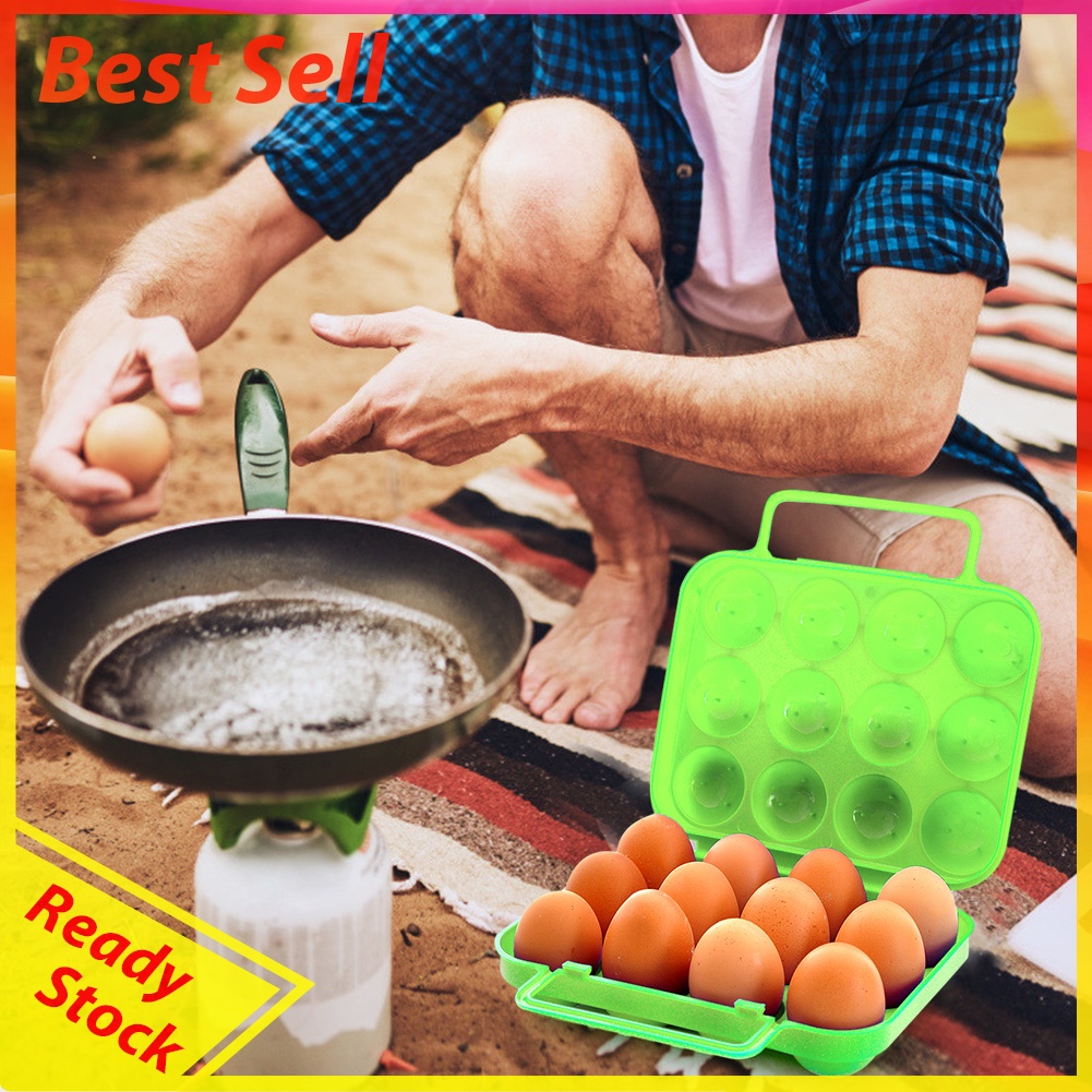 12 Grid Egg Storage Box Holder Outdoor Camping Eggs Case Kitchen Organizer